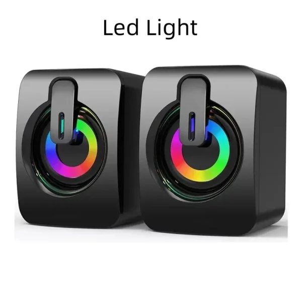 Enceintes PC Stéréo HiFi avec LED - Son Puissant, Design Élégant 🎵💻