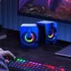 Enceintes PC Stéréo HiFi avec LED - Son Puissant, Design Élégant 🎵💻