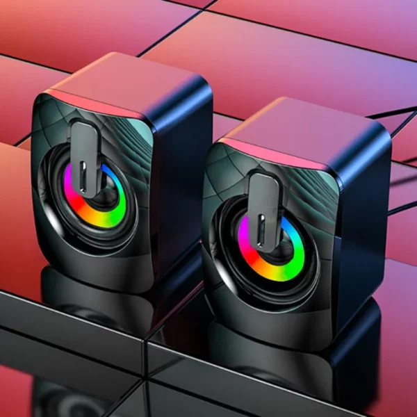 Enceintes PC Stéréo HiFi avec LED - Son Puissant, Design Élégant 🎵💻